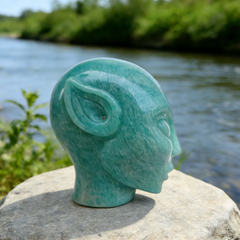 3 Inch Amazonite Alien Crystal Skull — view 4