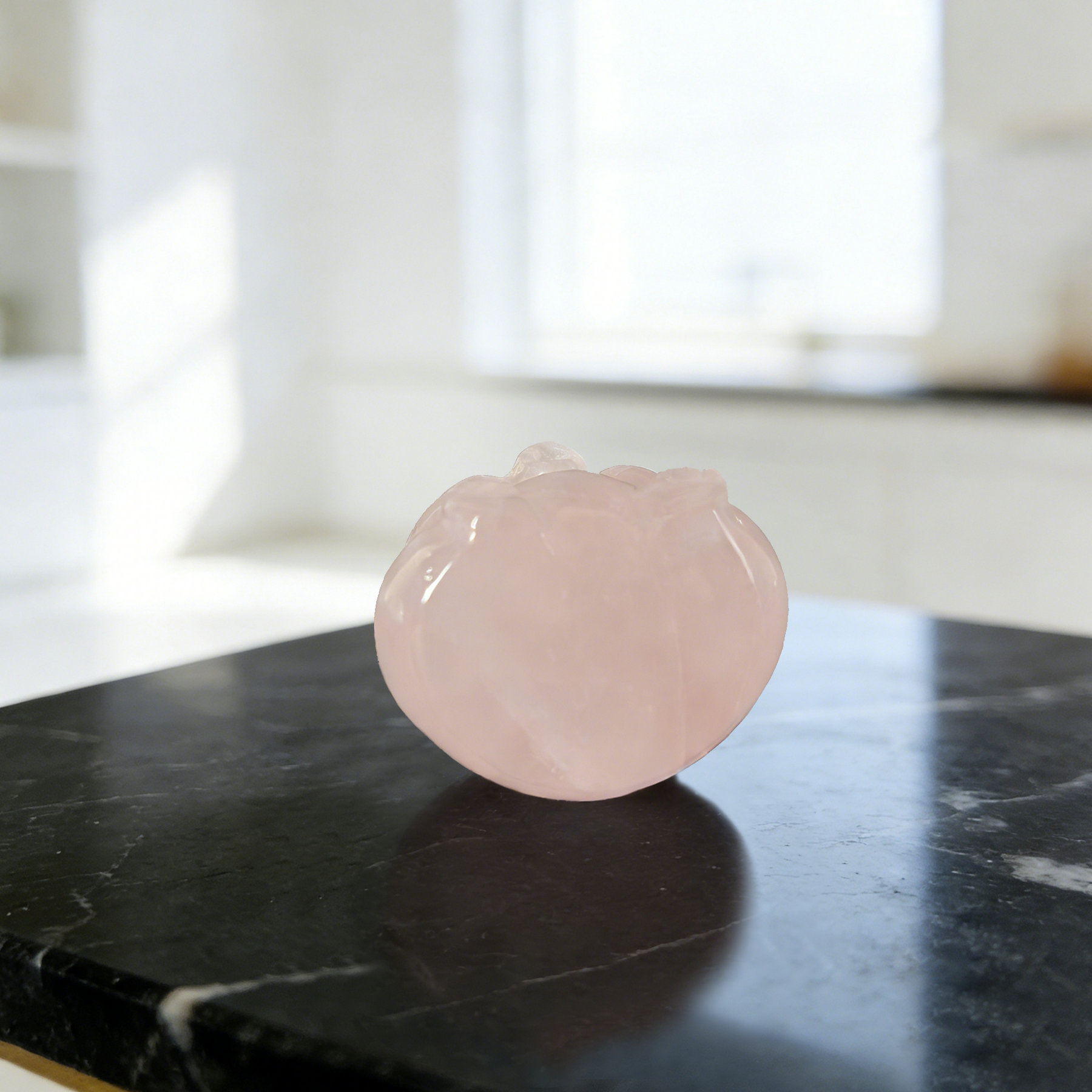 Rose Quartz Bear Carving – Gemstone Sculpture — view 7