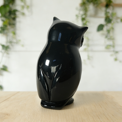 Black Obsidian Owl Family Carving – Protection Stone — view 5