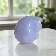 Blue Chalcedony Sleeping Cat Carving — view 4