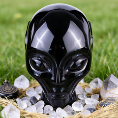 2 Inch Obsidian Alien Crystal Skull – Mini Stone — view 1