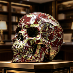 7-14 inch Dragon Bloodstone Crystal Skull - Titan Series Large Scale Crystal Skull — view 1