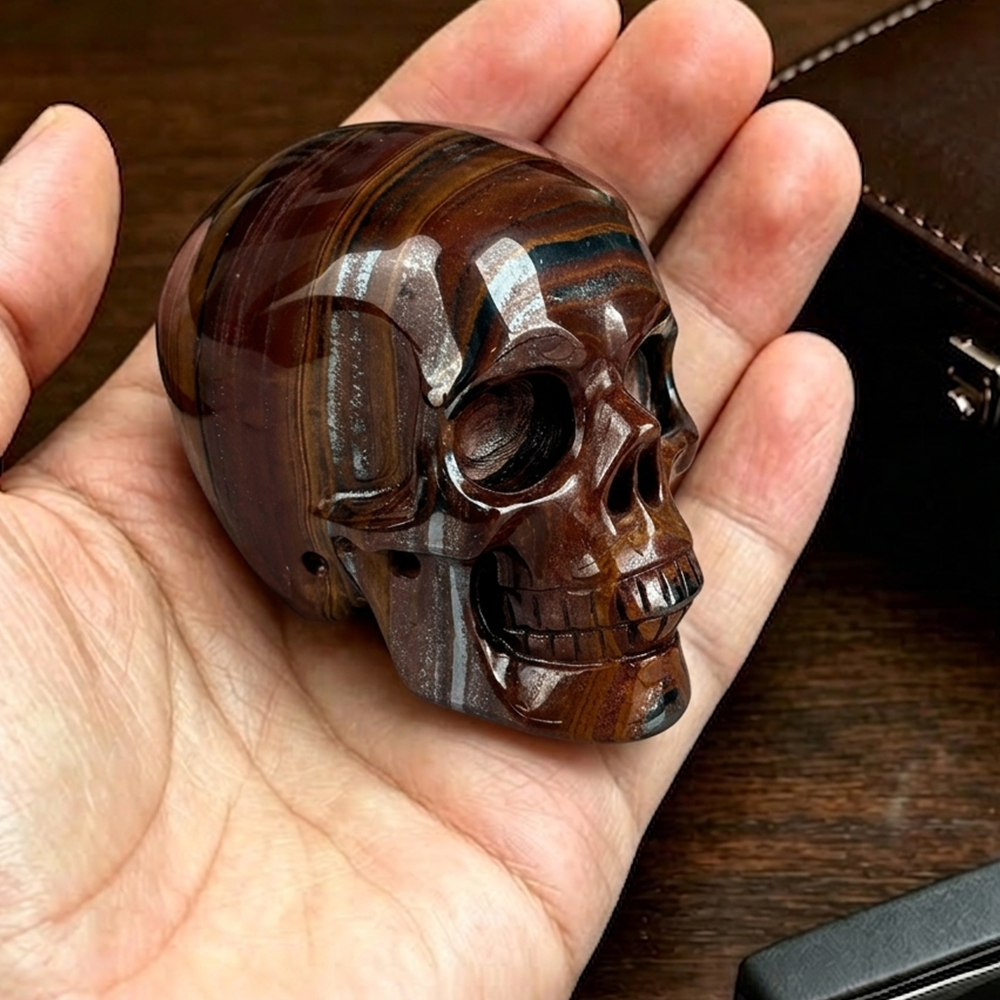 2 Inch Tiger Iron Crystal Skull – Skull — view 1