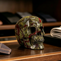 3 Inch Dragon Bloodstone Crystal Skull — view 1