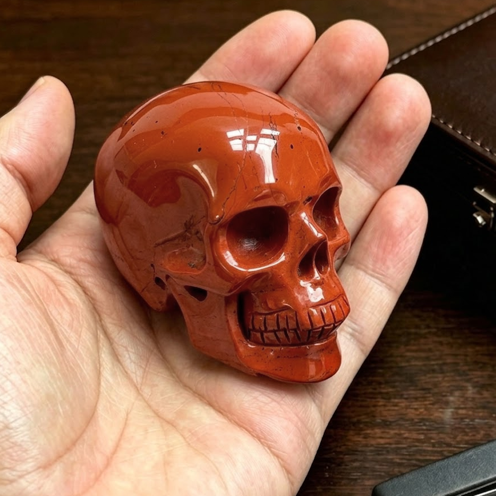 2 Inch Red Jasper Crystal Skull — view 1