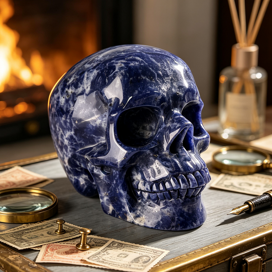 4.5 Inch Blue Lace Agate Crystal Skull — view 1