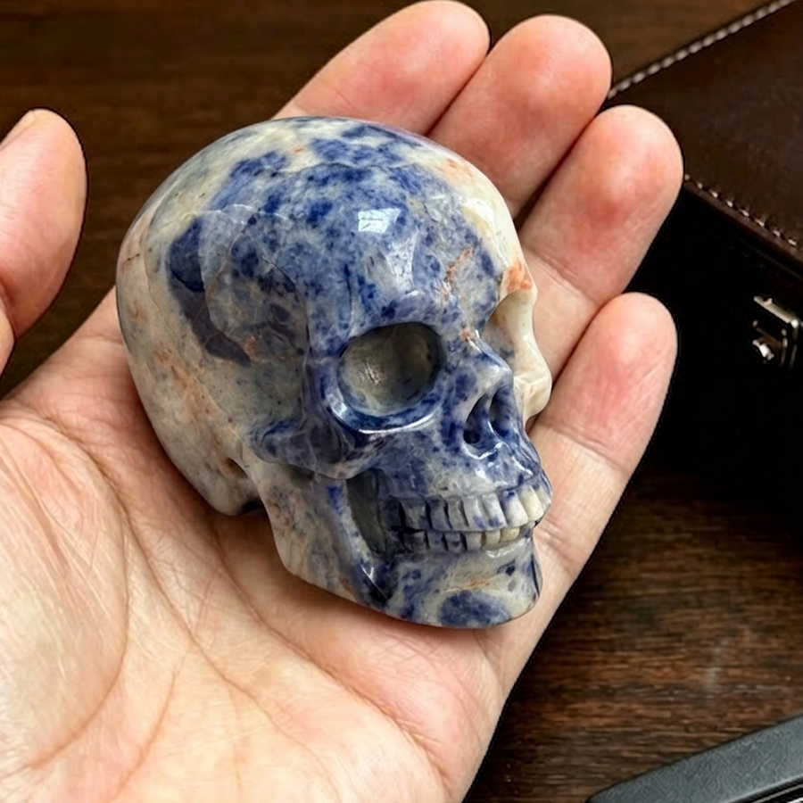 2 Inch Blue Lace Agate Crystal Skull – Skull — view 1