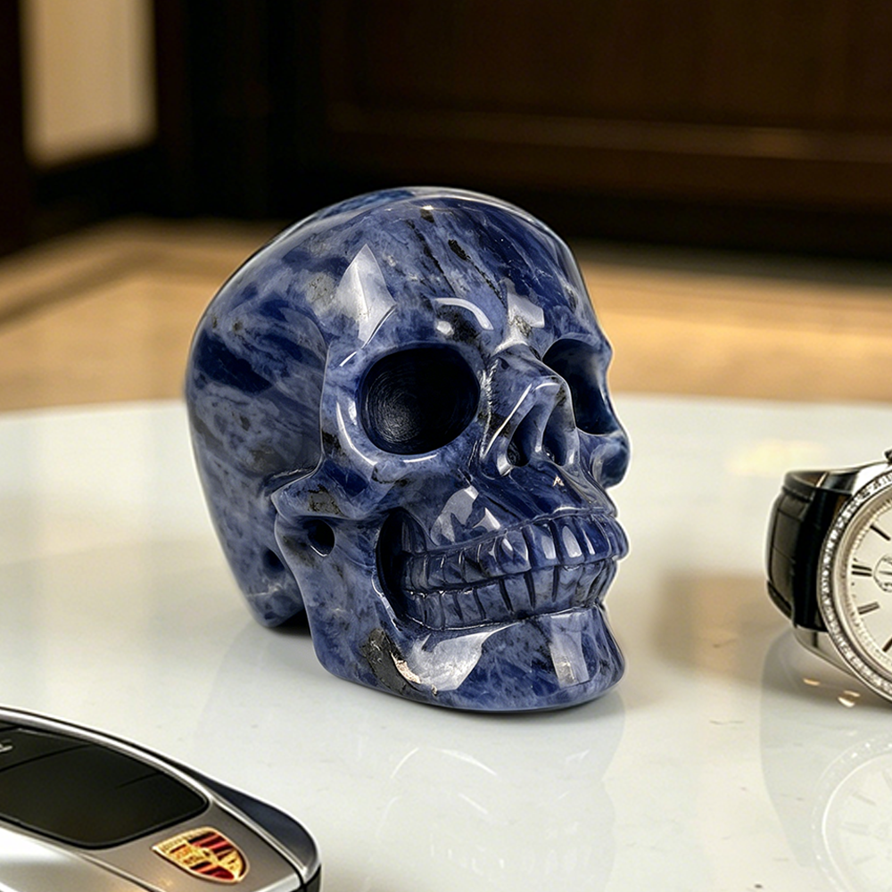 3 Inch Blue Lace Agate Crystal Skull – Gemstone — view 1