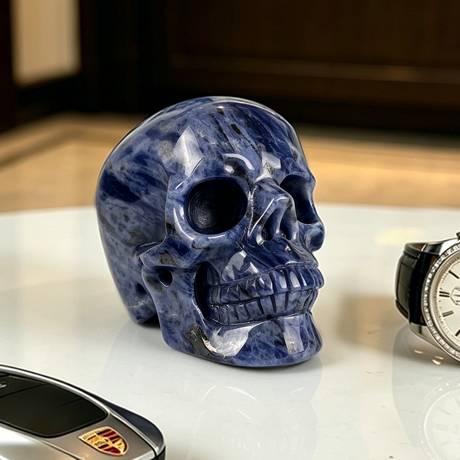 3 Inch Blue Lace Agate Crystal Skull – Gemstone — view 1