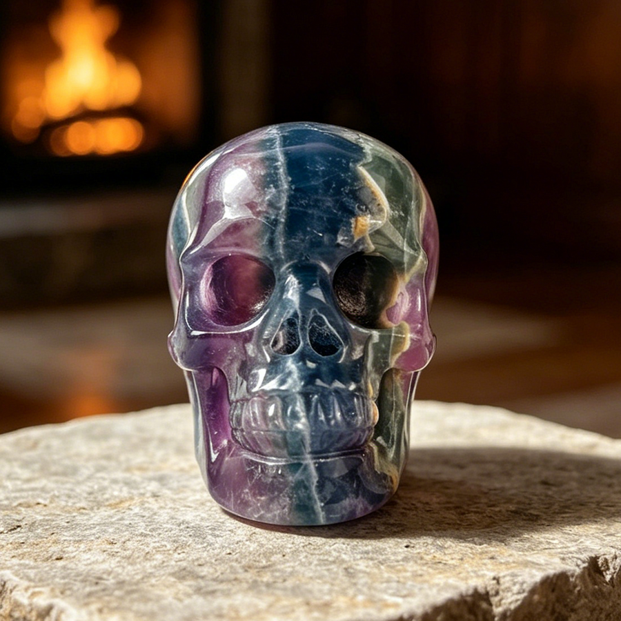3 Inch Fluorite Crystal Skull — view 1