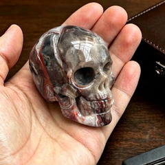 2 Inch Red Crazy Lace Agate Crystal Skull – Skull — view 1