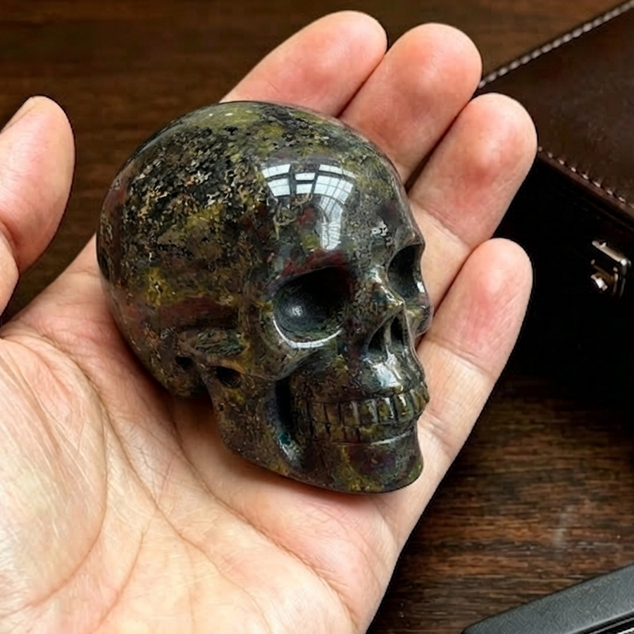 2 Inch Dragon Bloodstone Crystal Skull – Skull — view 1