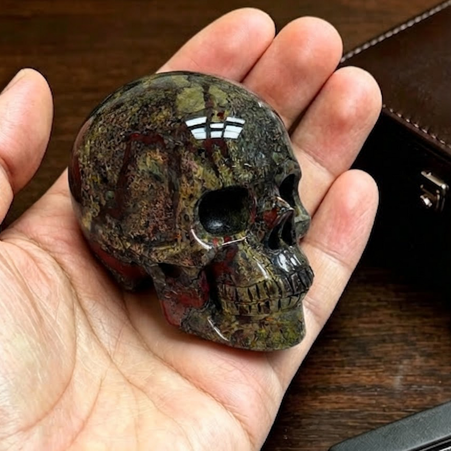 2 Inch Dragon Bloodstone Crystal Skull – Skull — view 1
