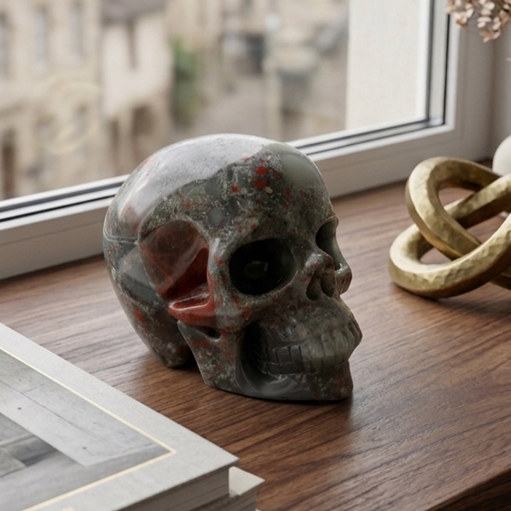 3 Inch African Bloodstone Crystal Skull — view 1