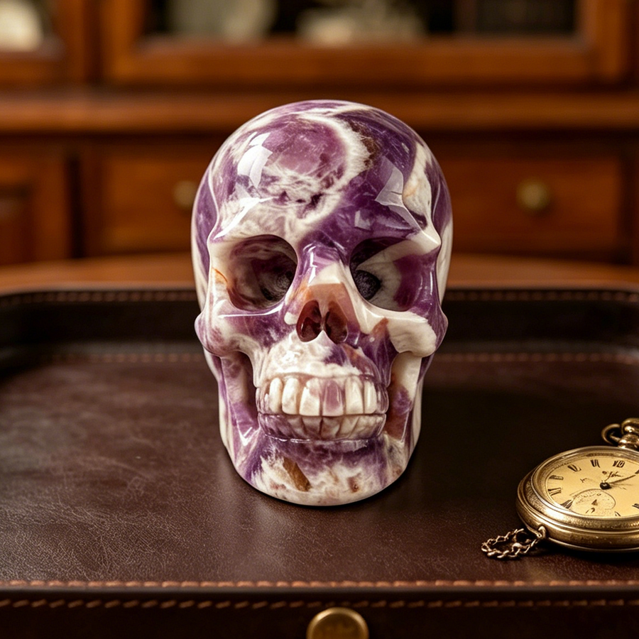 3 Inch Dream Amethyst Crystal Skull – Healing Stone — view 1