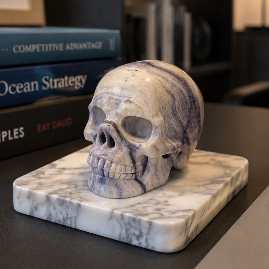 3 inch Purple Peacock Stone Crystal Skull - Gemstone — view 1