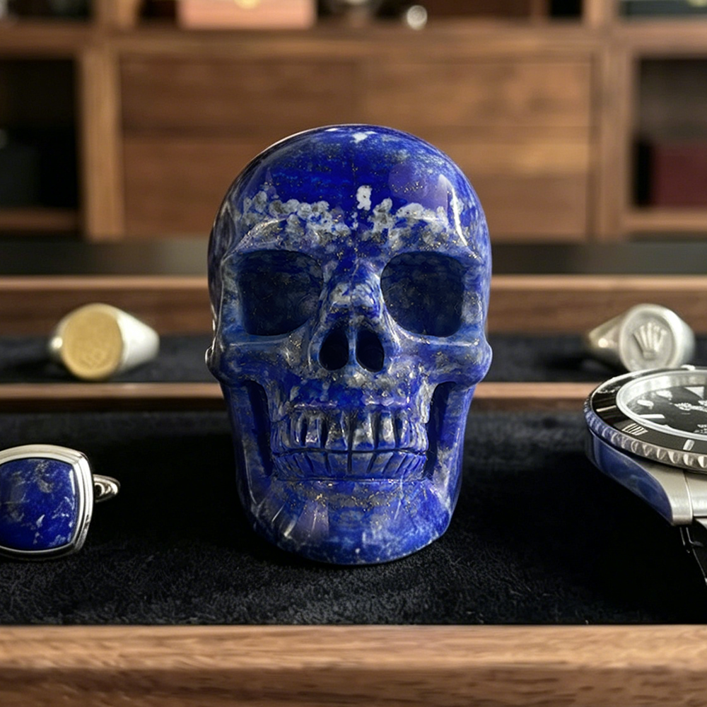 3 inch Lapis Lazuli Crystal Skull — view 1